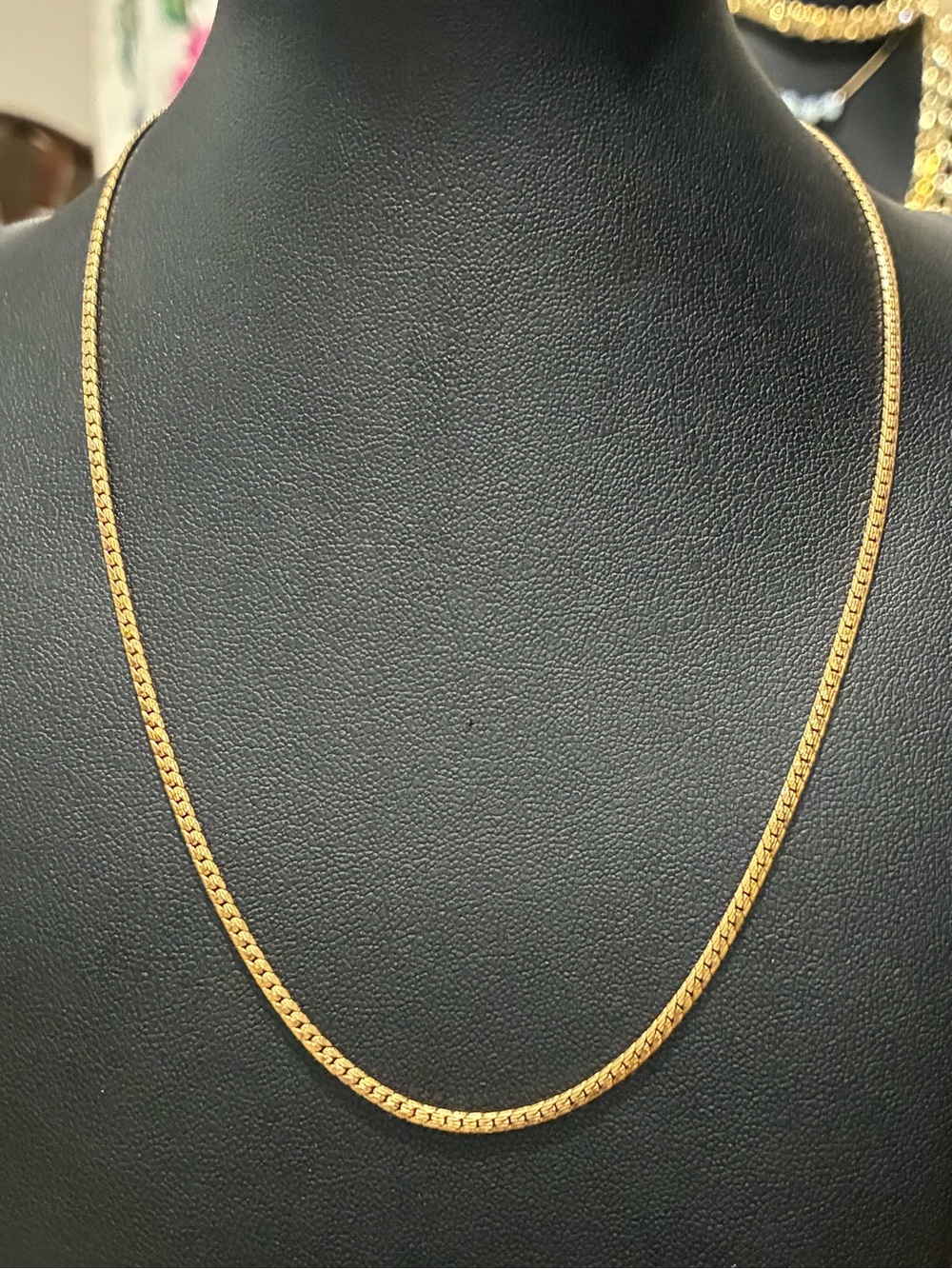 Vintage Gold Filled Herringbone Chain Necklace
